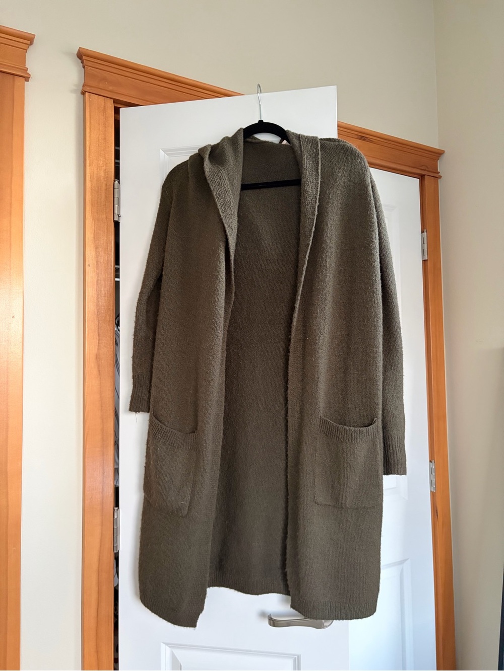 Long Olive Cardigan